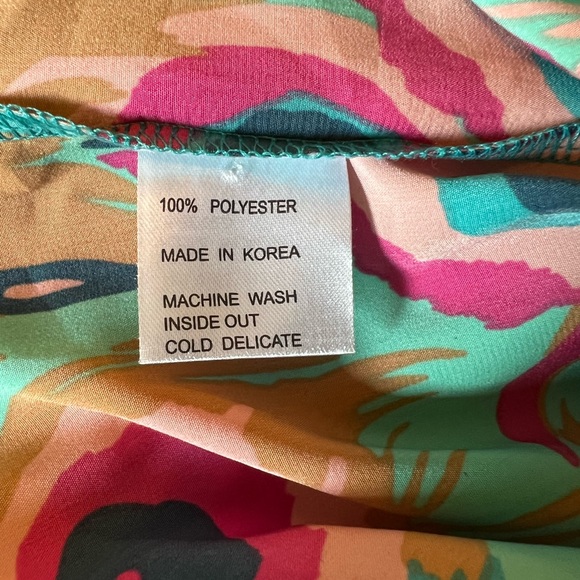 Tracy Negoshain green peacock pattern dress. Size medium - Picture 7 of 8